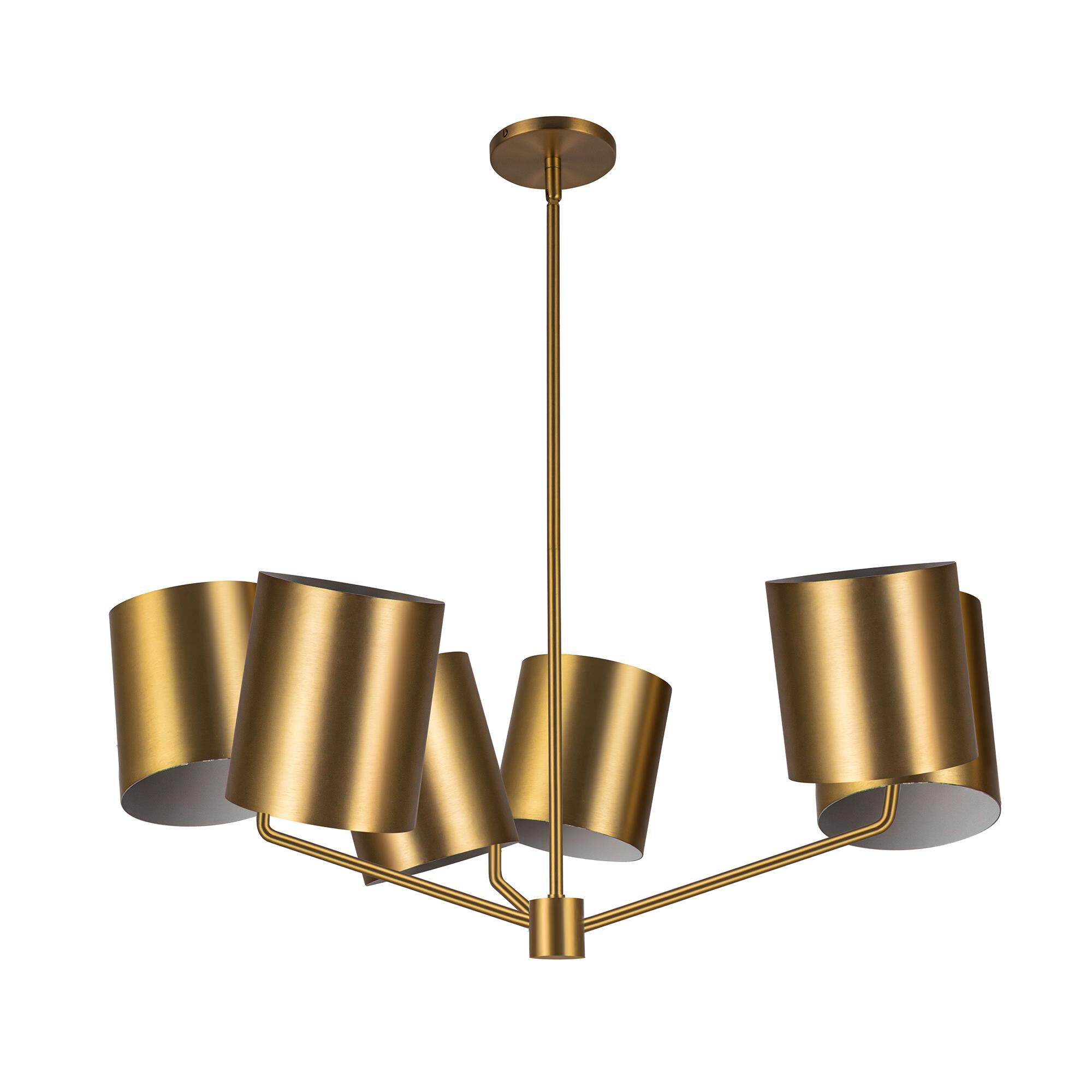 Shown in Brushed Gold finish and Steel shade