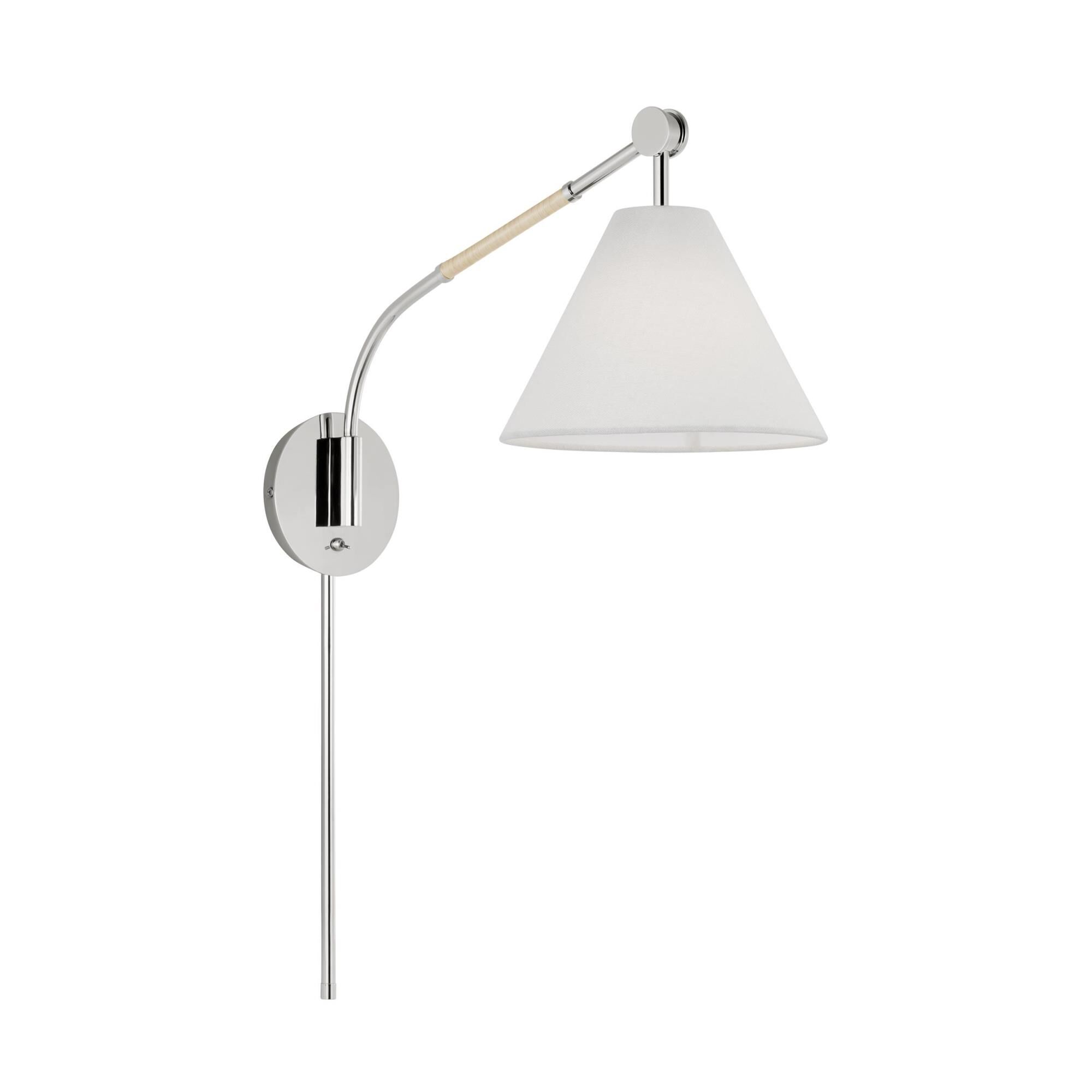 Shown in Polished Nickel finish and White LinenLinen shade