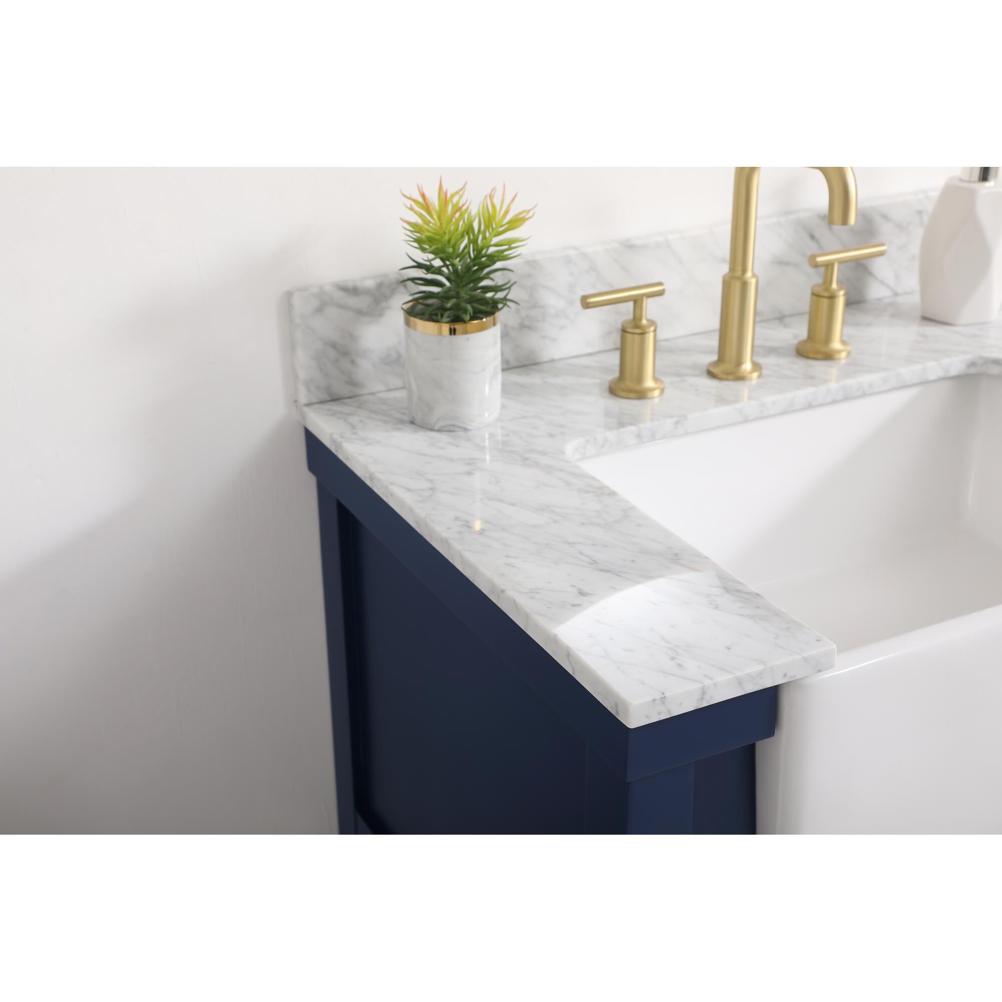 Shown in Blue finish and With Backsplash accent