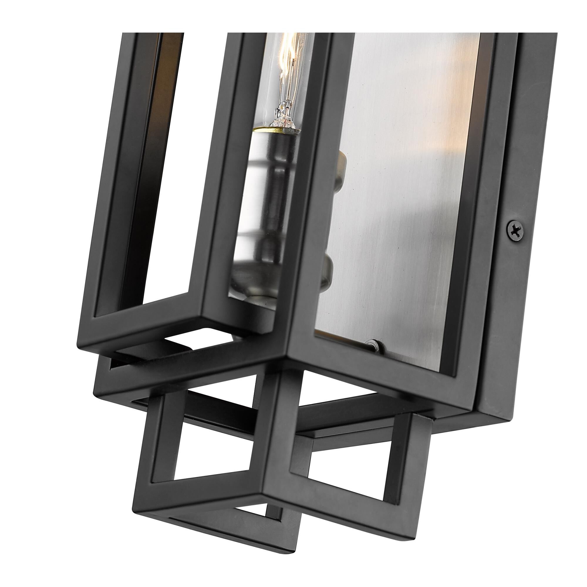 Shown in Black + Brushed Nickel finish and --- glass and --- shade