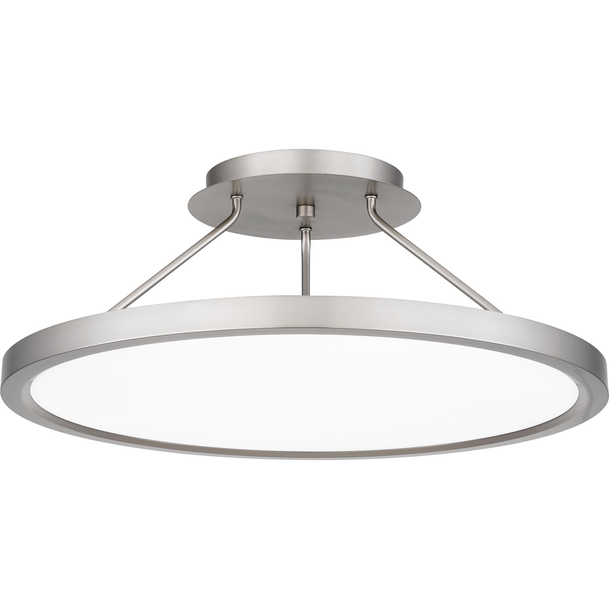 Shown in Brushed Nickel finish and White Acrylic shade