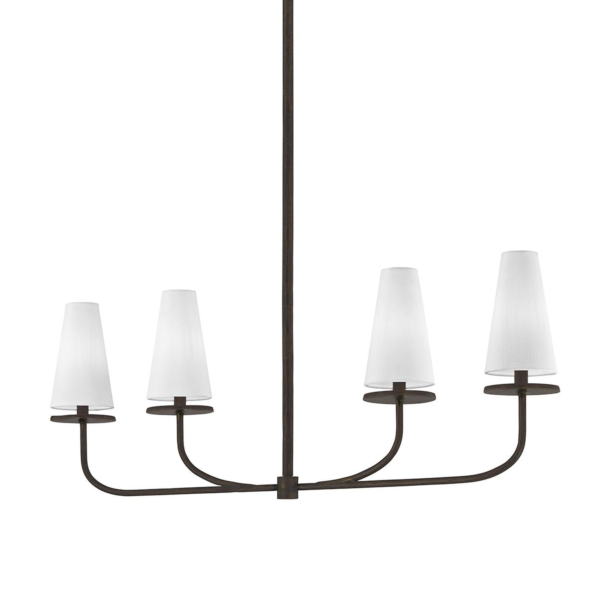 Shown in Pompeii Bronze finish and Off-White glass and Hardback Cotton shade