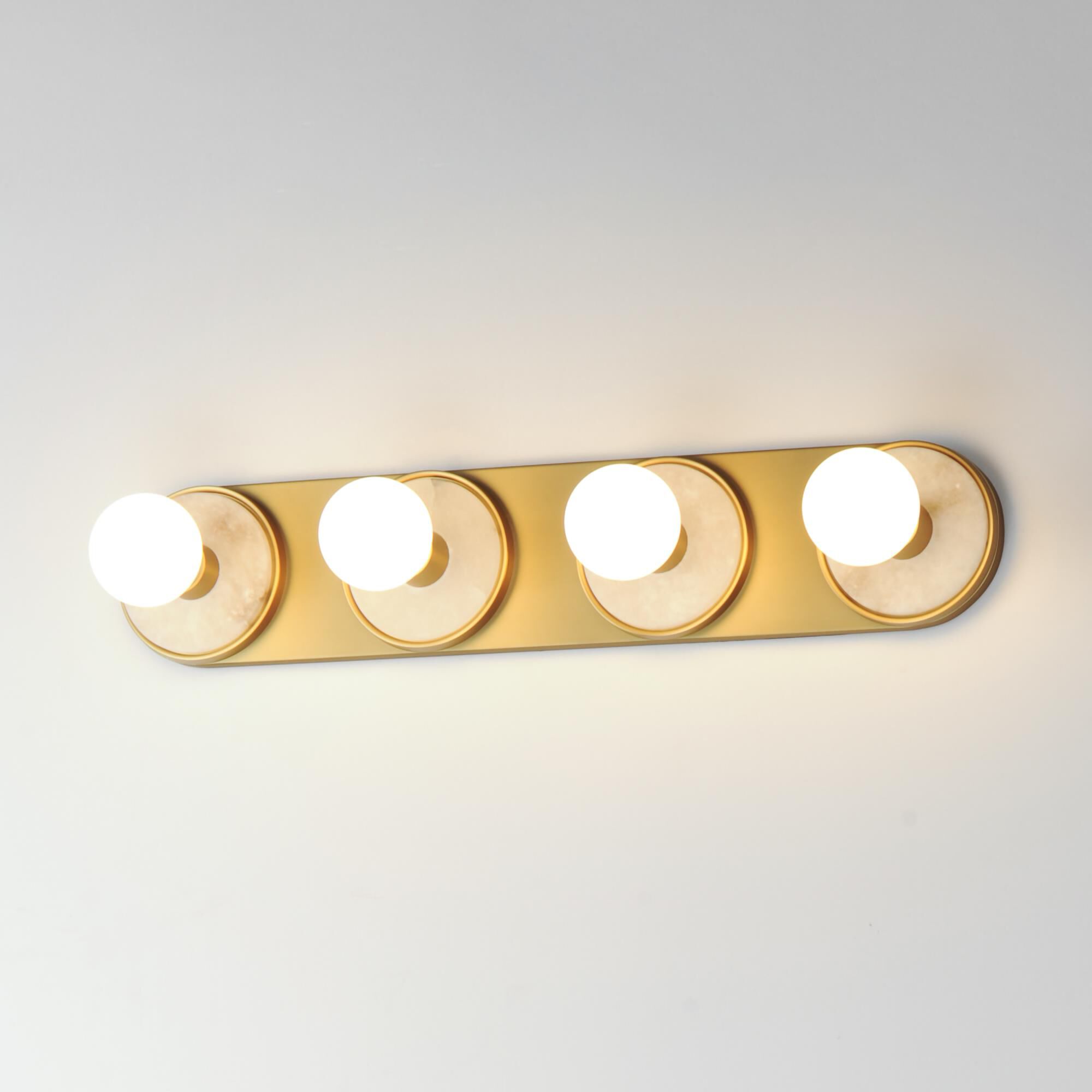 Shown in Whit Alabaster / Natural Aged Brass finish