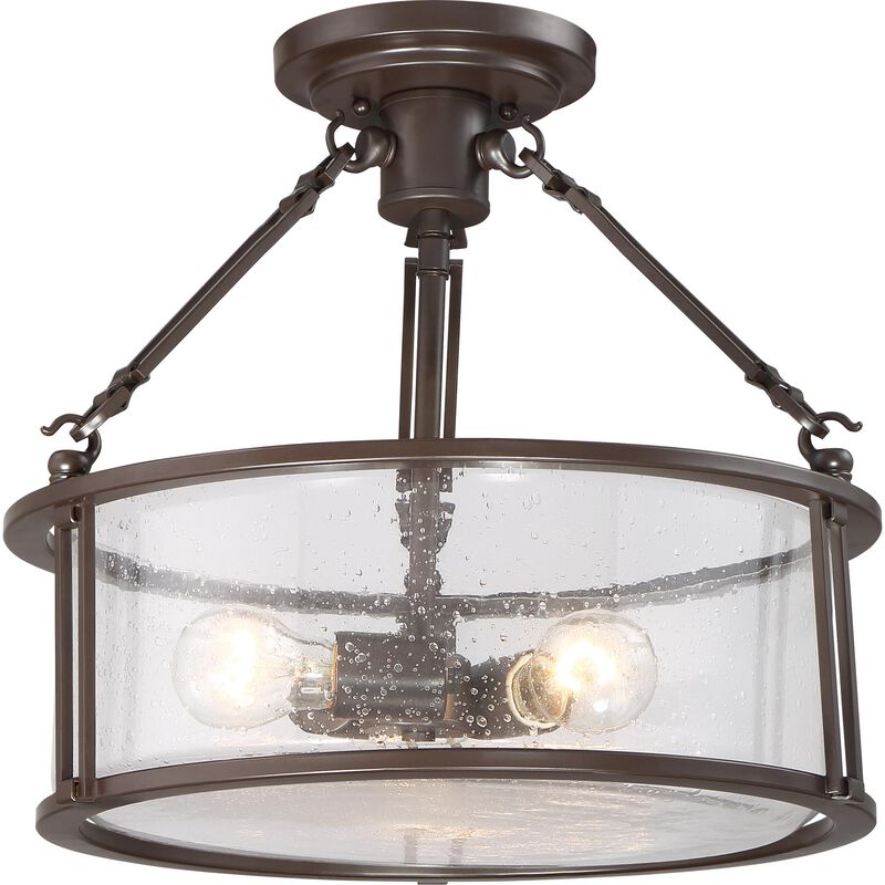 Buchanan 16 Inch 3 Light Semi Flush Mount by Quoizel