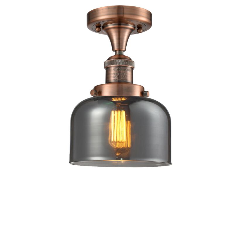 Bruno Marashlian Large Bell 8 Inch 1 Light LED Semi Flush Mount by Innovations Lighting