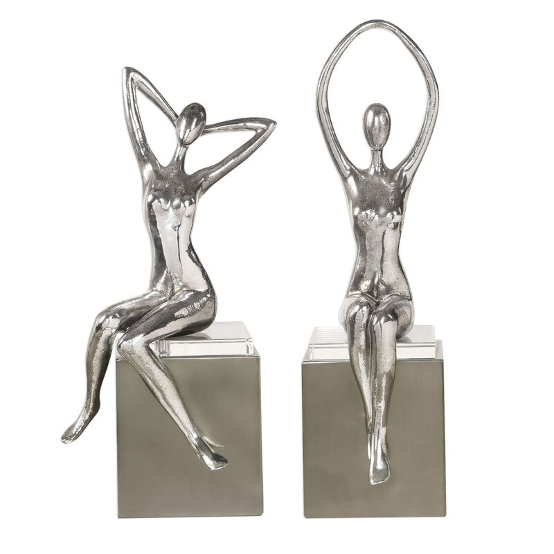 Uttermost Jaylene Silver Sculptures, S/2 Figurine by Uttermost