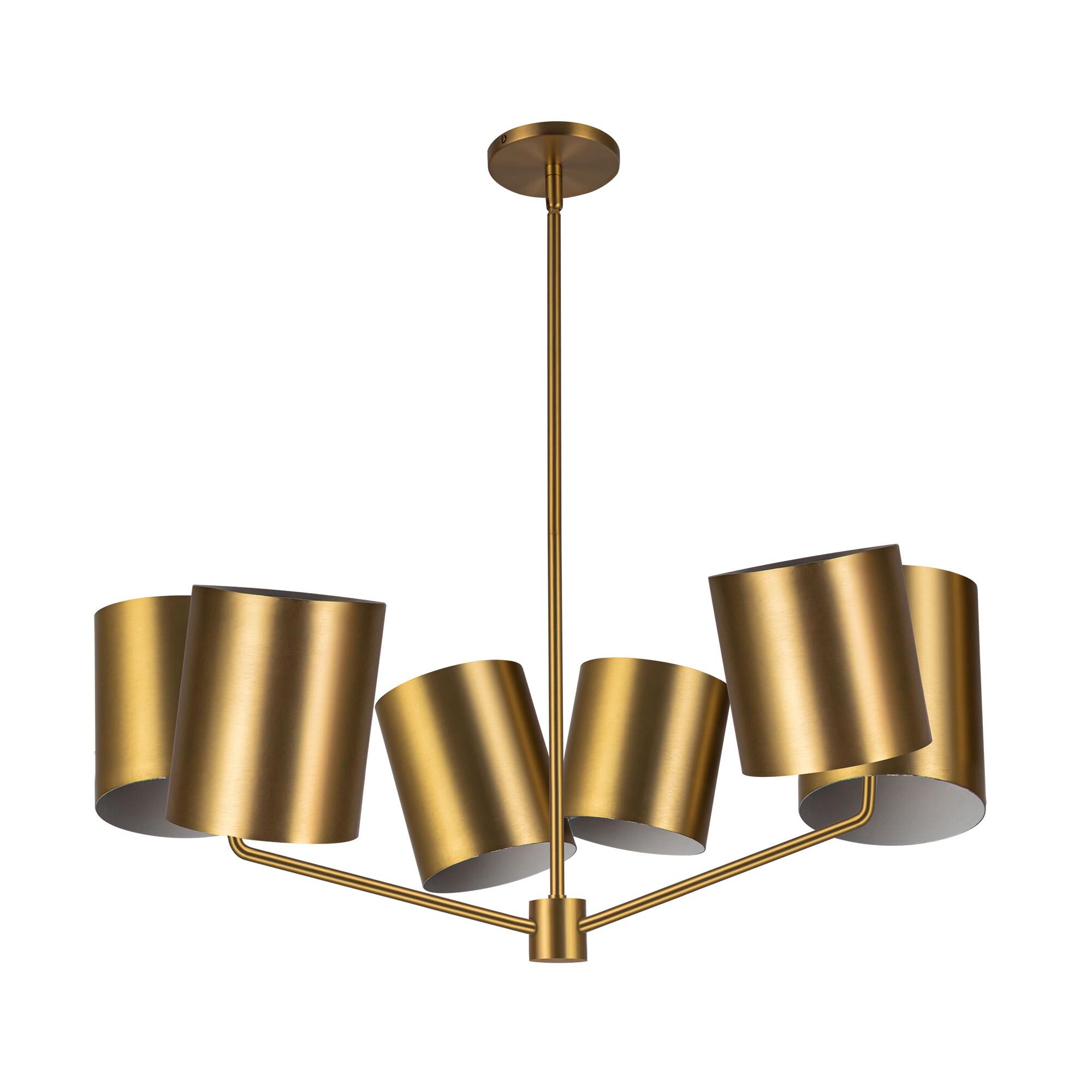 Shown in Brushed Gold finish and Steel shade