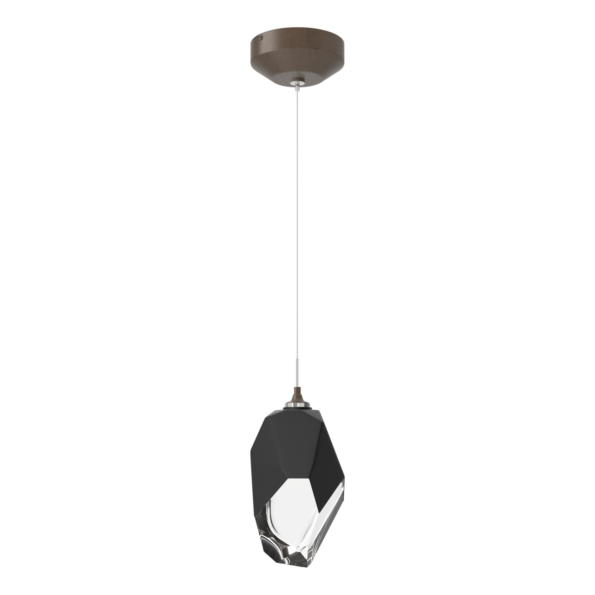 Shown in Bronze finish and Black glass and Black Glass shade