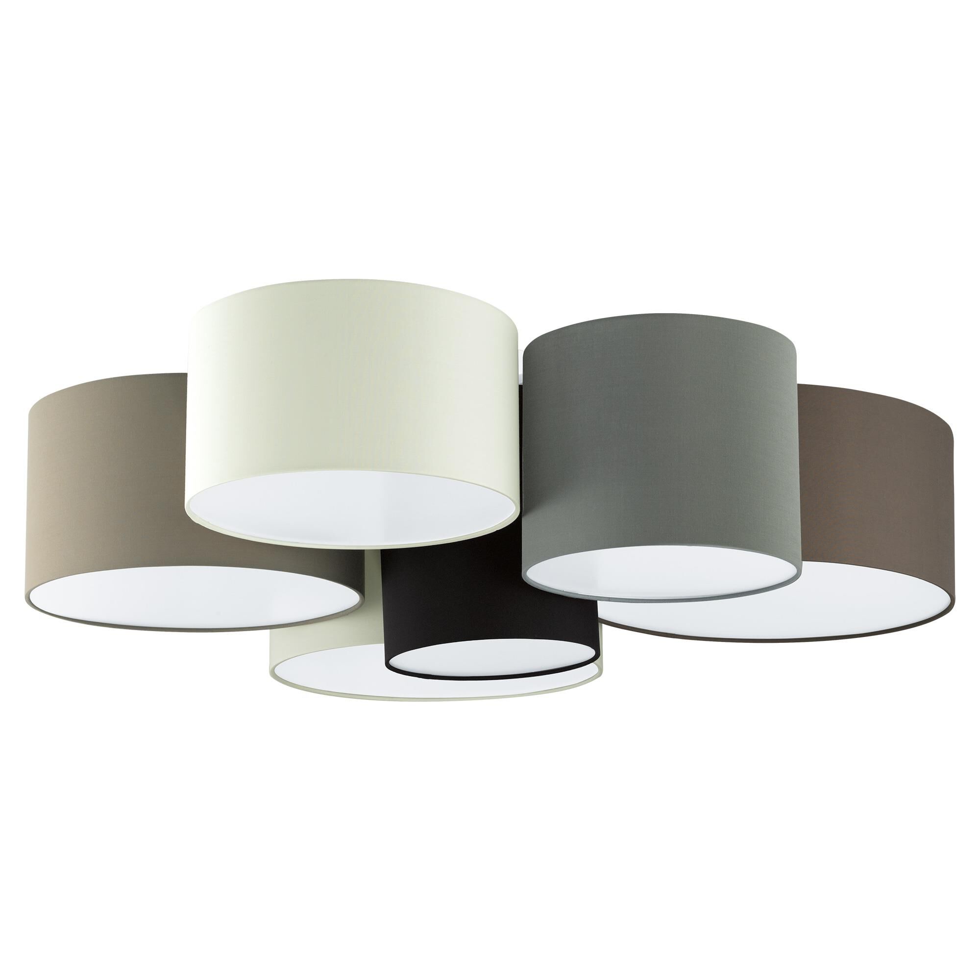 Shown in White - Black -  Taupe -  Grey -  Cappucino finish and Cloth shade