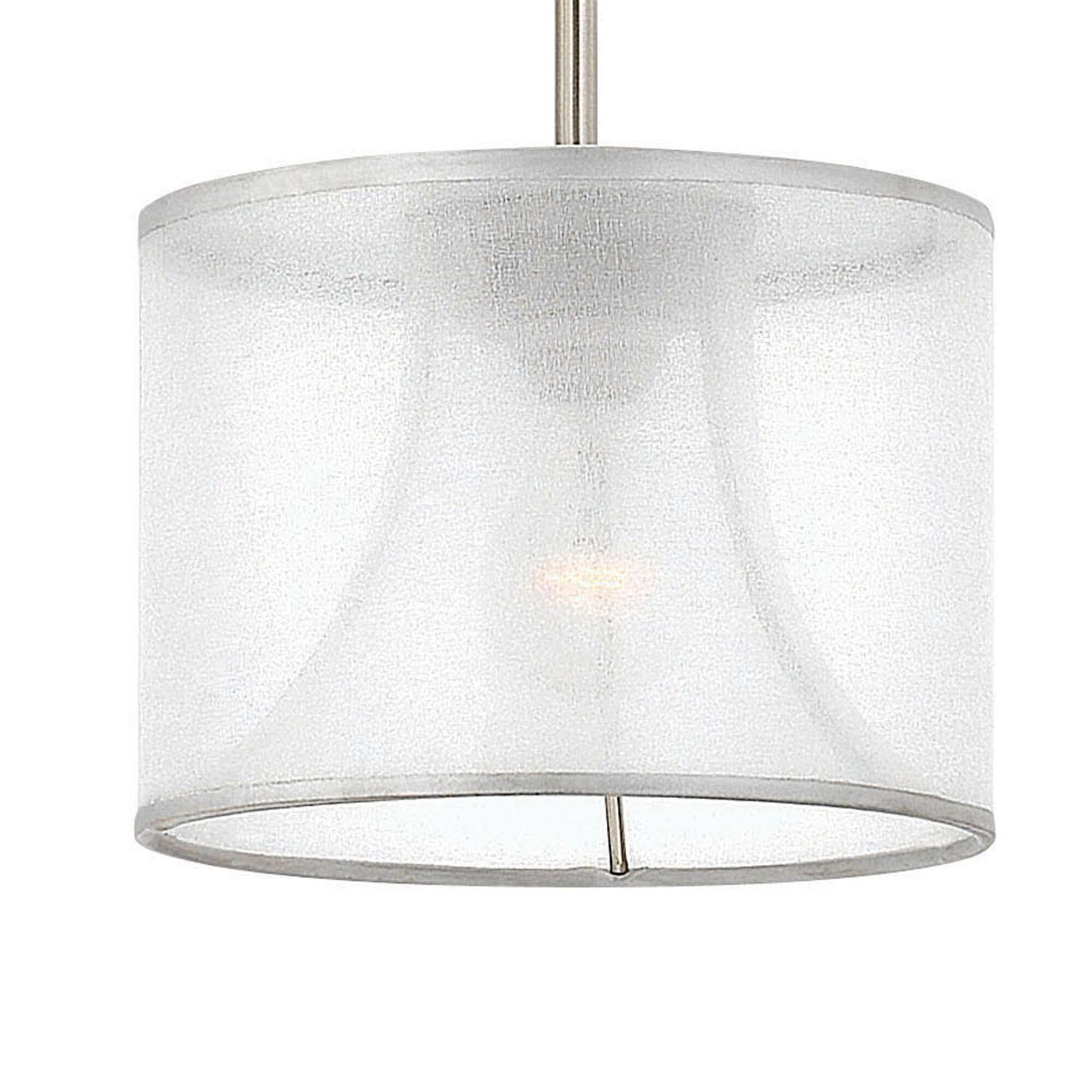 Shown in Brushed Nickel finish and Square Crystal Accents crystal and Sheer Translucent Double Hardback shade