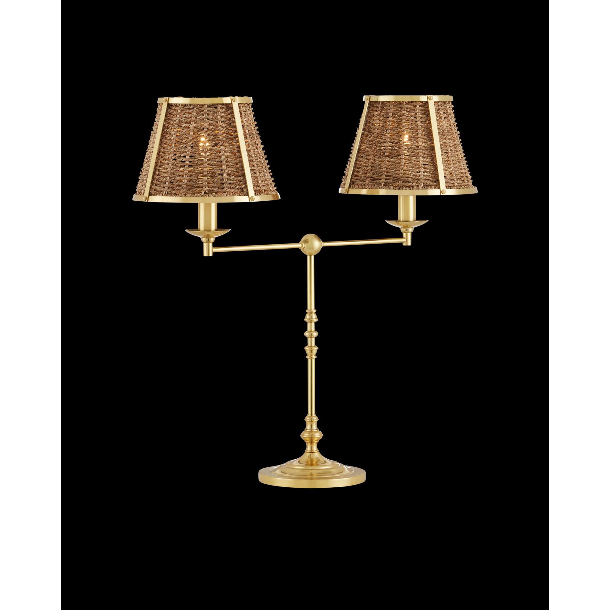 Shown in Polished Brass and Natural finish and Natural Seagrass shade