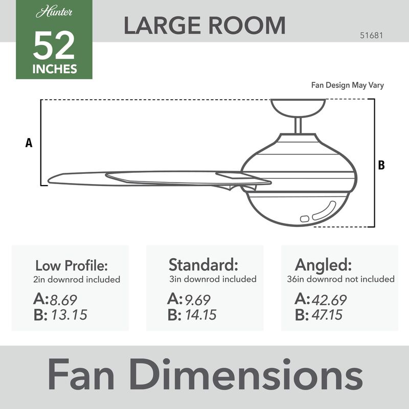 Sea Point 52 Inch Ceiling Fan with Light Kit by Hunter Fan