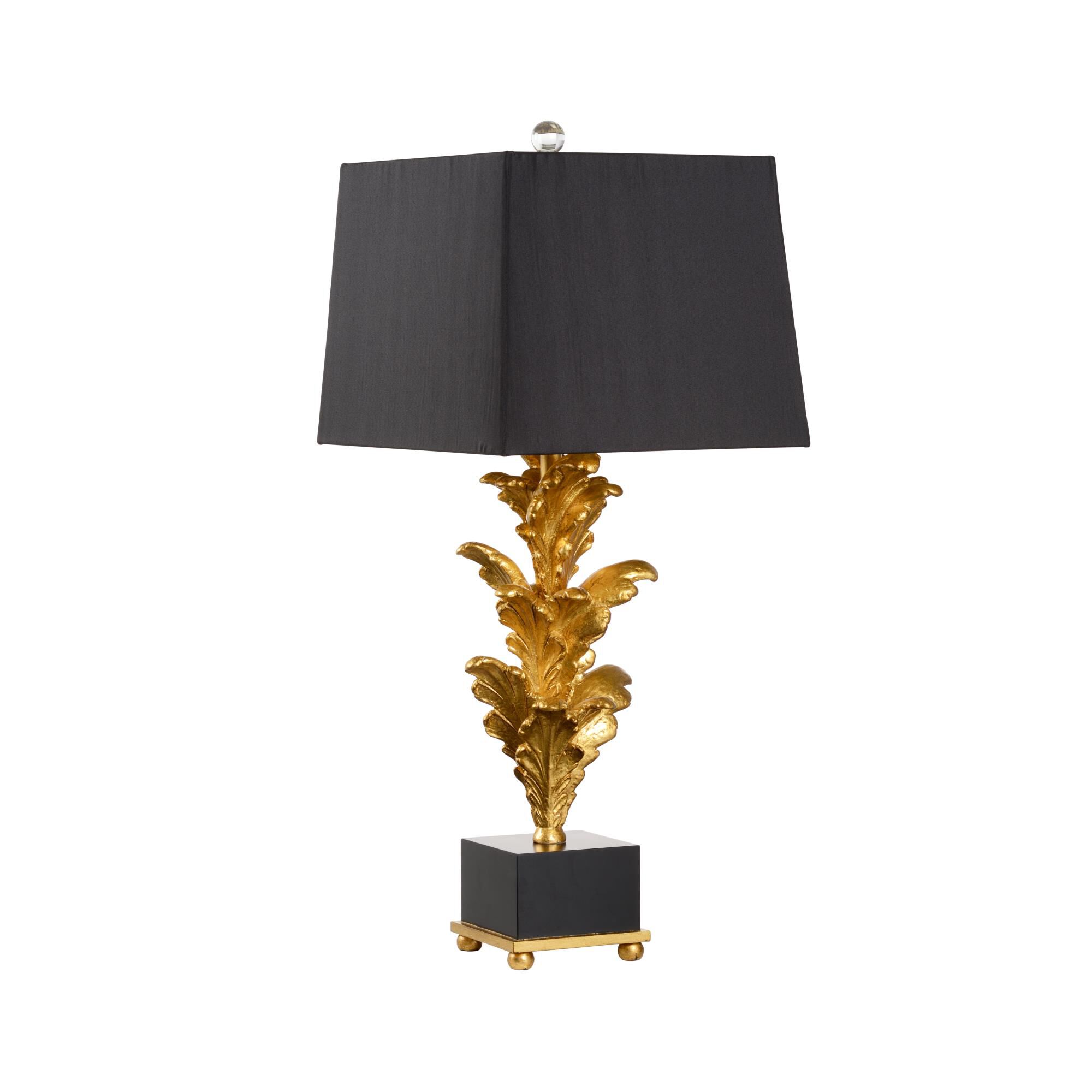 Shown in Antique Gold Leaf finish and Black Silkette shade