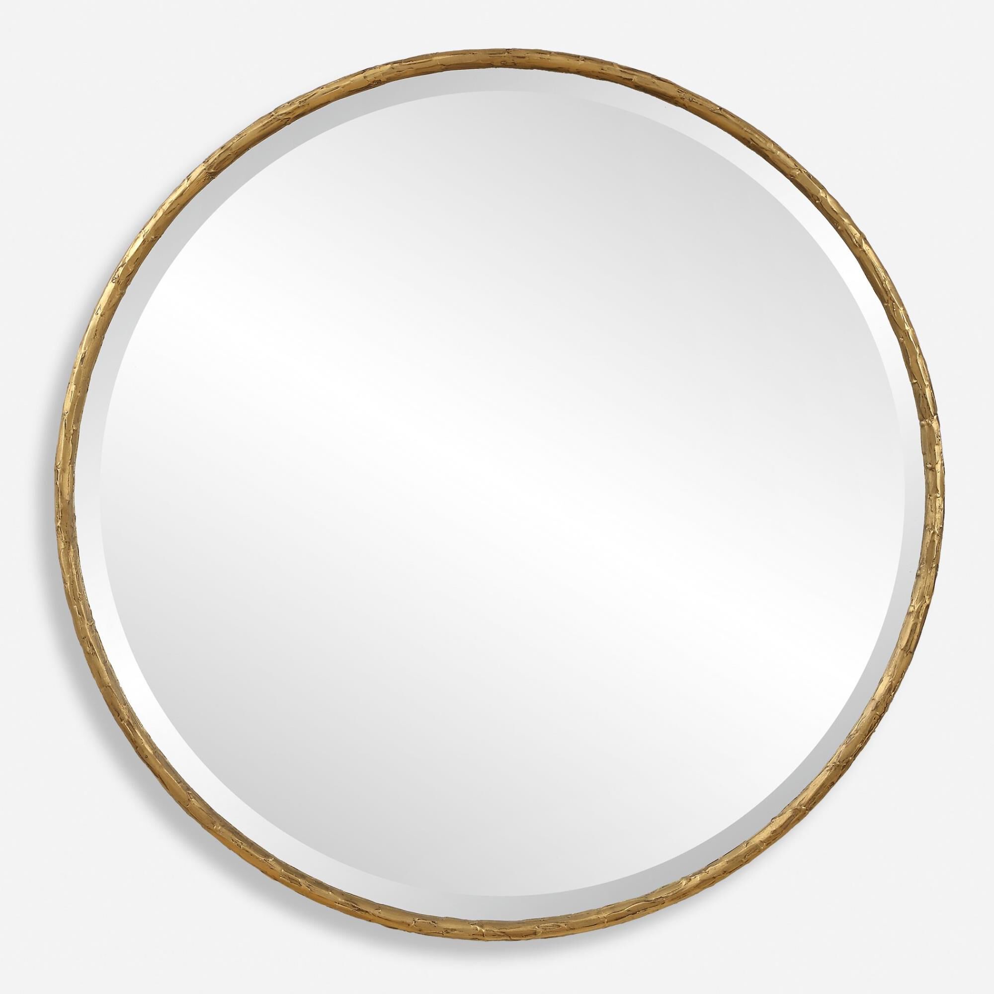 Shown in With Its Aged Gold Finish And Subtle Plaster Effect, The Sutton Round Mirror Is A Blend Of Timeless  finish