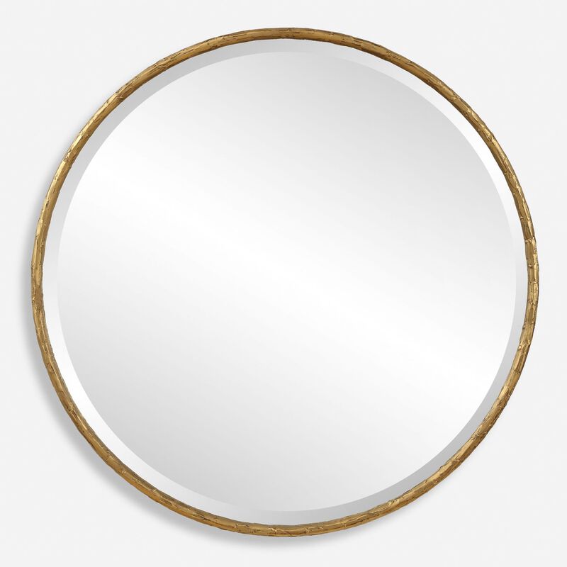 Uttermost Sutton Aged Gold Round Mirror Decorative Mirrors by Uttermost