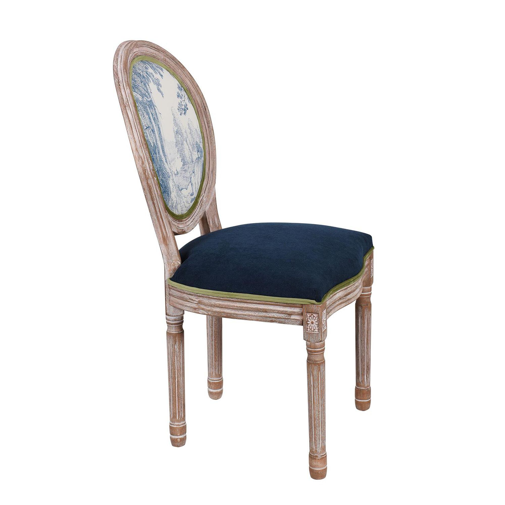 Shown in Blue Toile, Navy Velvet, Lime Green and Taupe Washed finish