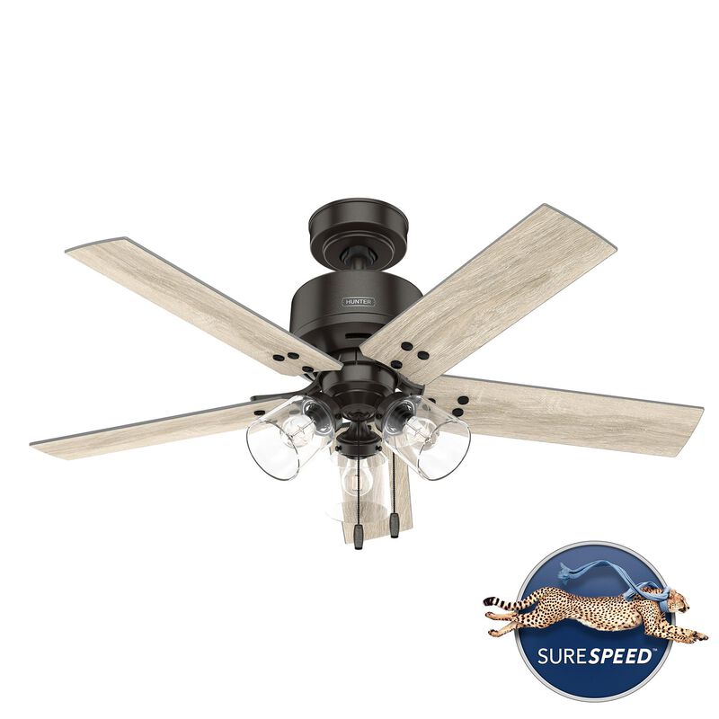 Sencillo 44 Inch Ceiling Fan with Light Kit by Hunter Fan