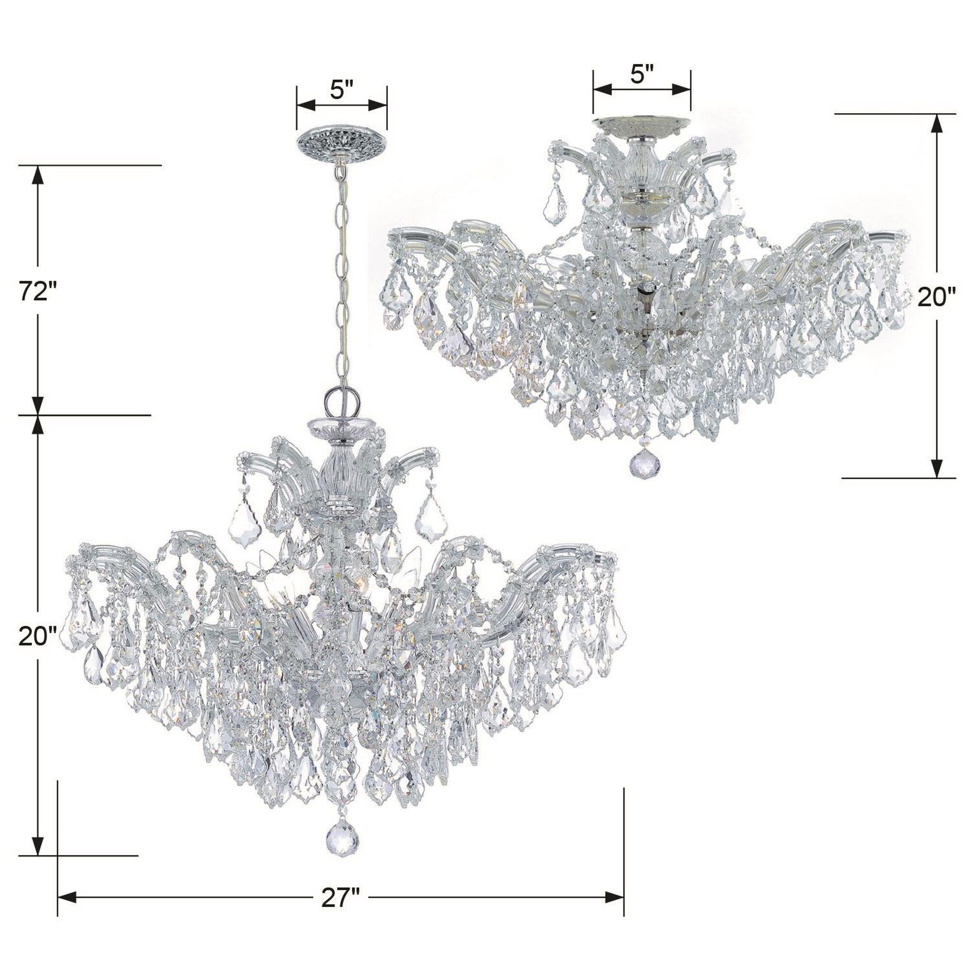 Shown in Polished Chrome finish and Swarovski Strass Crystal crystal