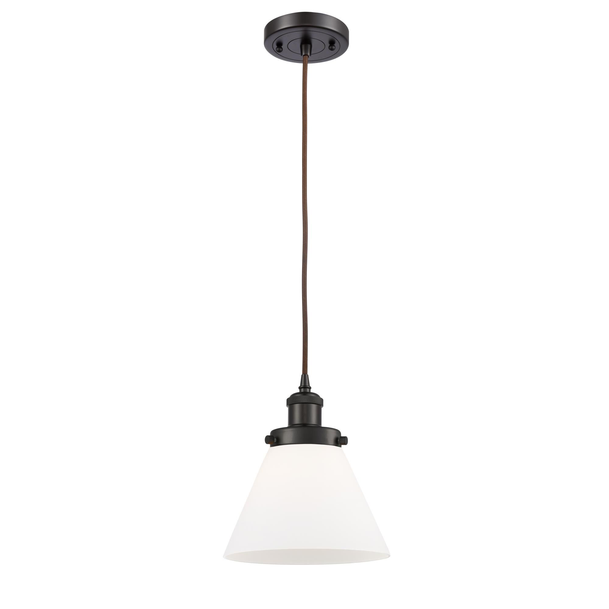 Shown in Oil Rubbed Bronze finish and Cone glass and Glass shade