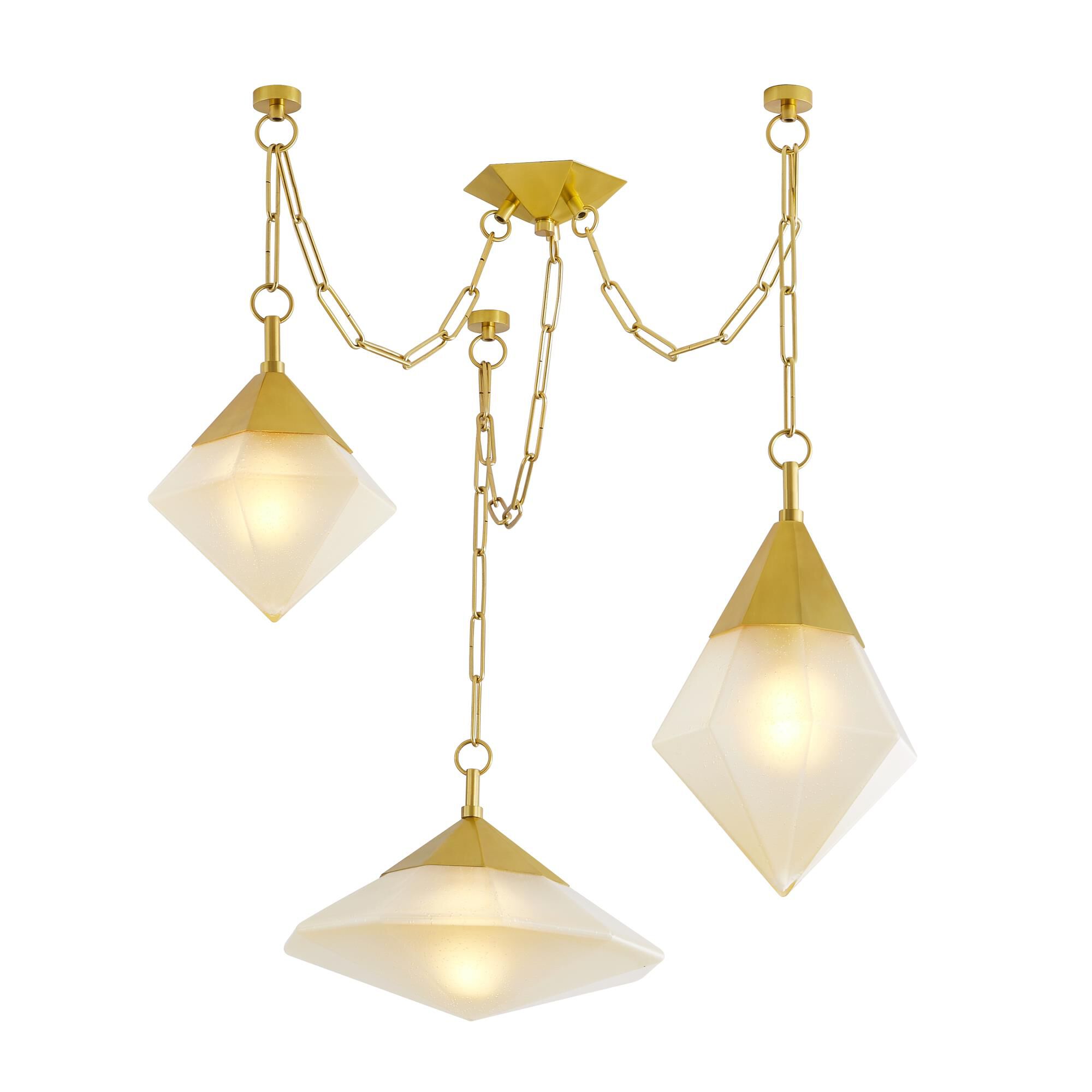 Shown in Vintage Polished Brass finish and Clear glass