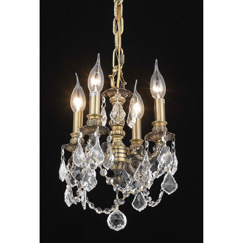 Lillie 10 Inch 4 Light Mini Chandelier by Elegant Lighting