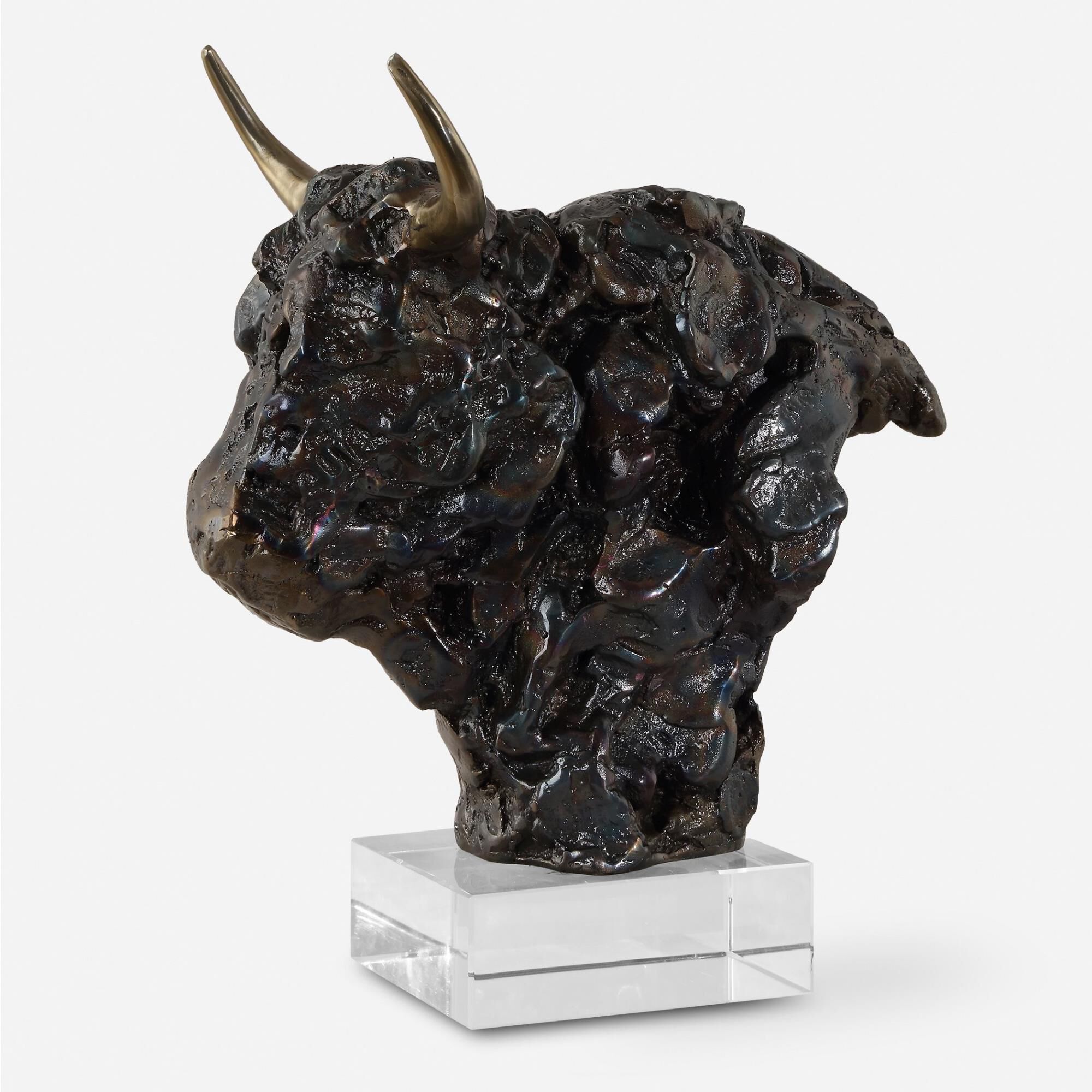 Shown in Introducing Our Exquisite Bison Bust, A Majestic Symbol Of Strength And Elegance. Crafted In Tarnish finish