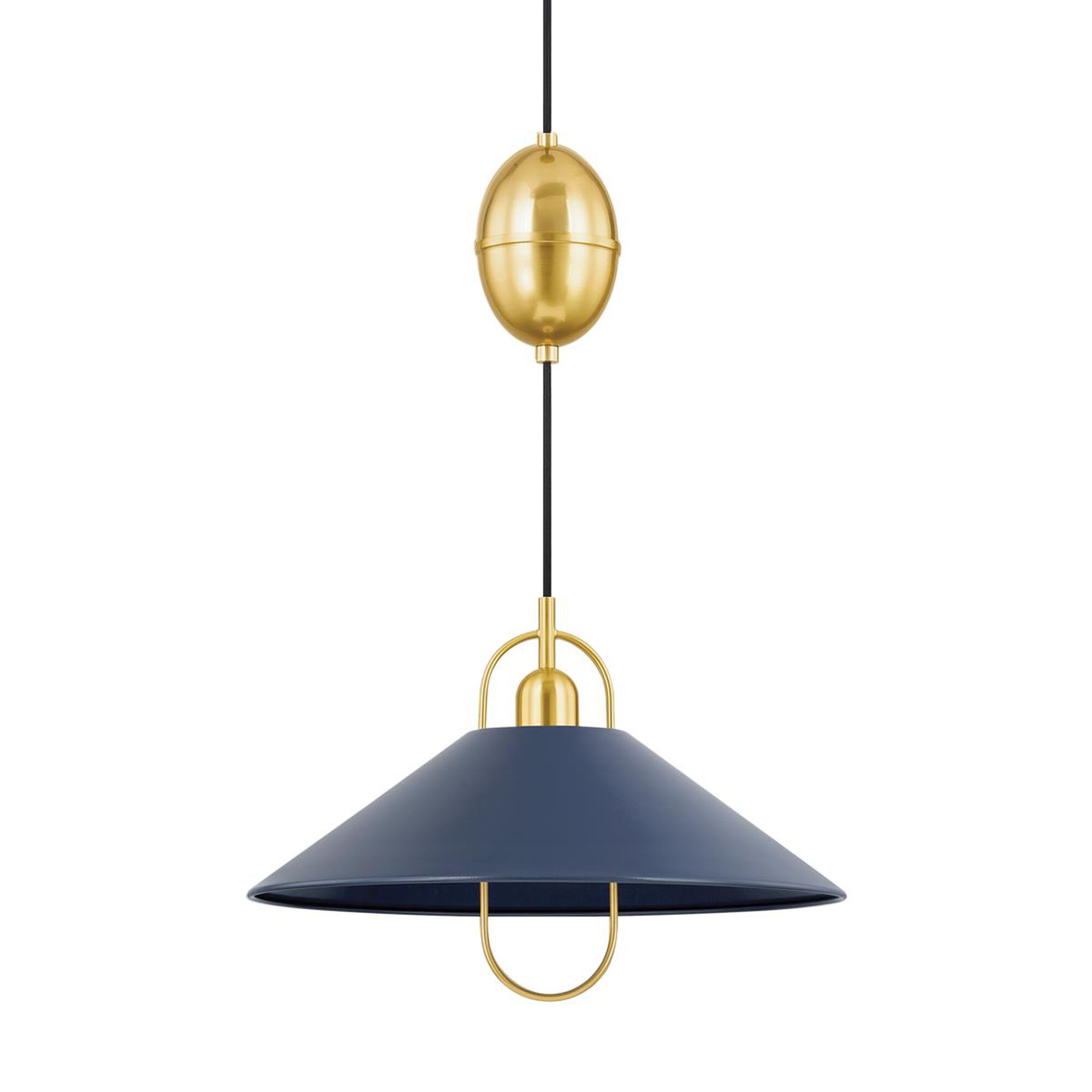 Shown in Aged Brass/Soft Navy finish