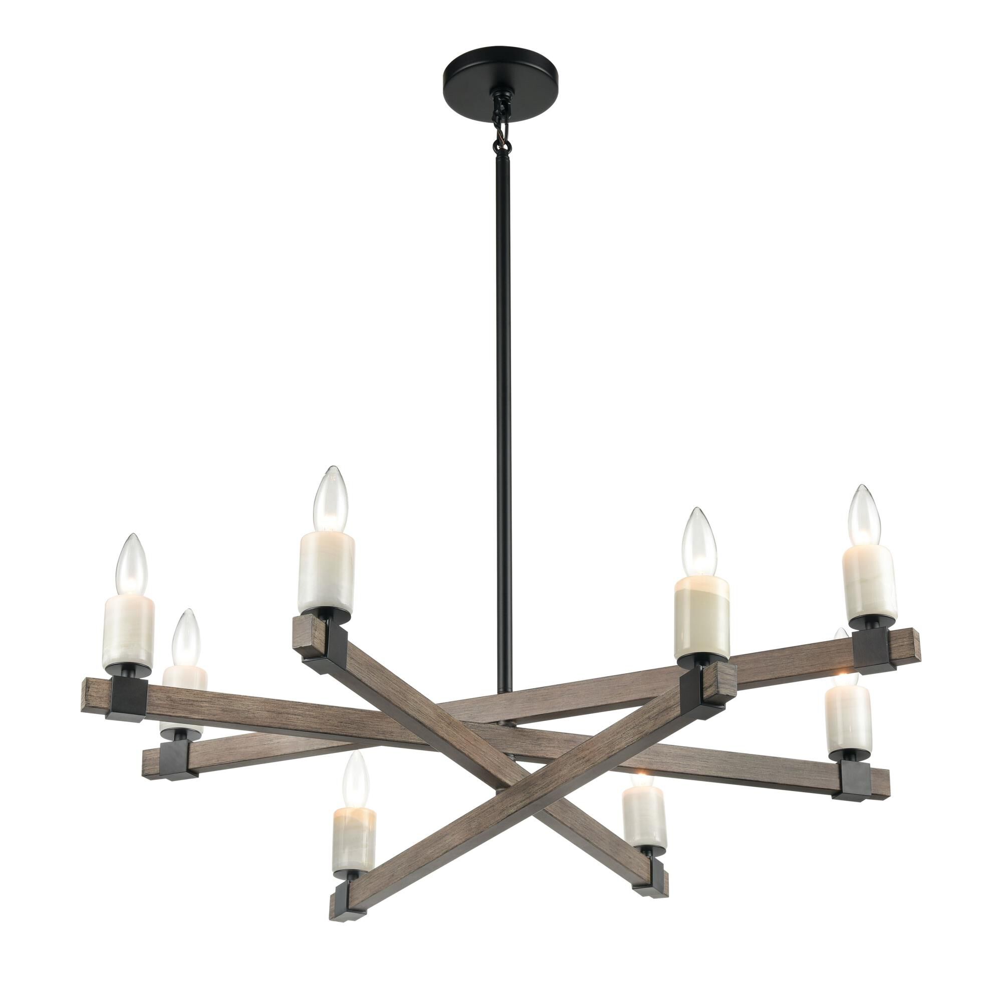 Stone Manor 34 Inch 8 Light Chandelier by ELK Lighting