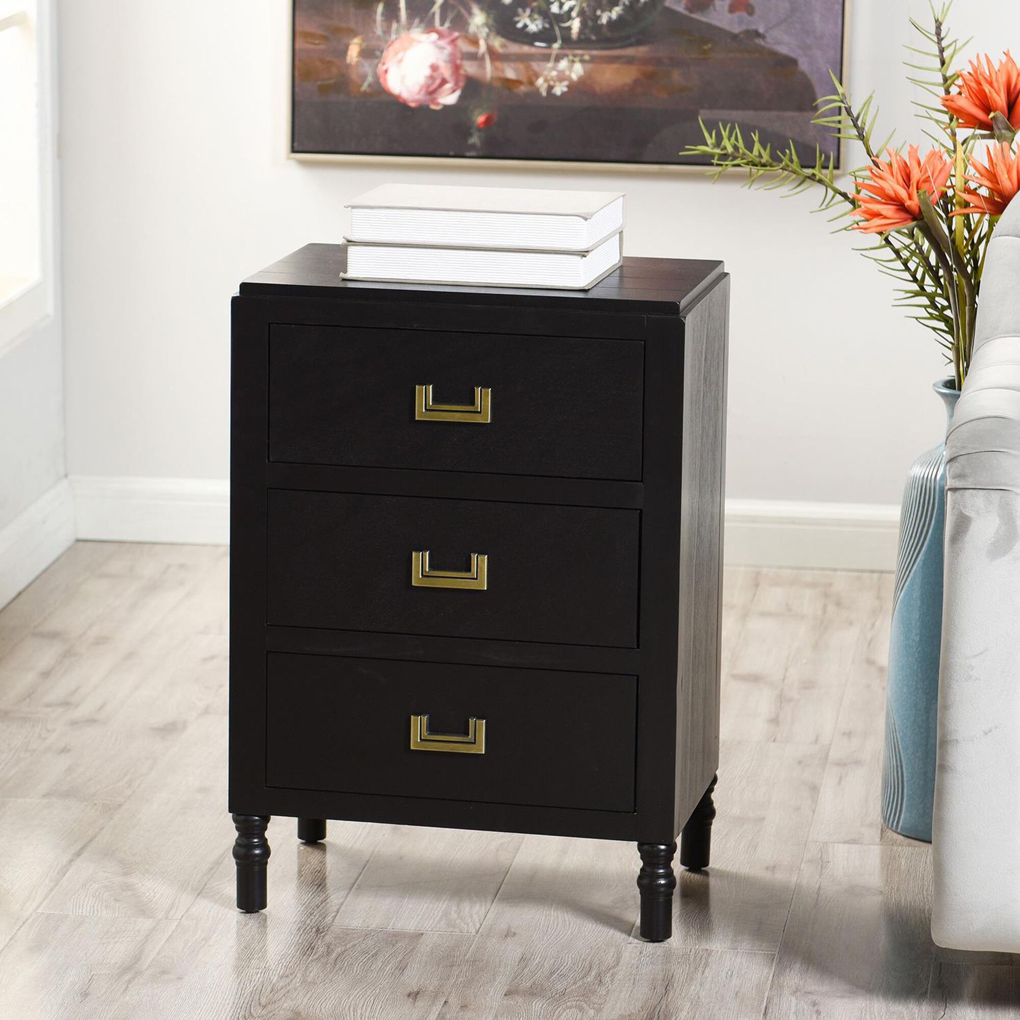 Shown in Black and Antique Gold finish