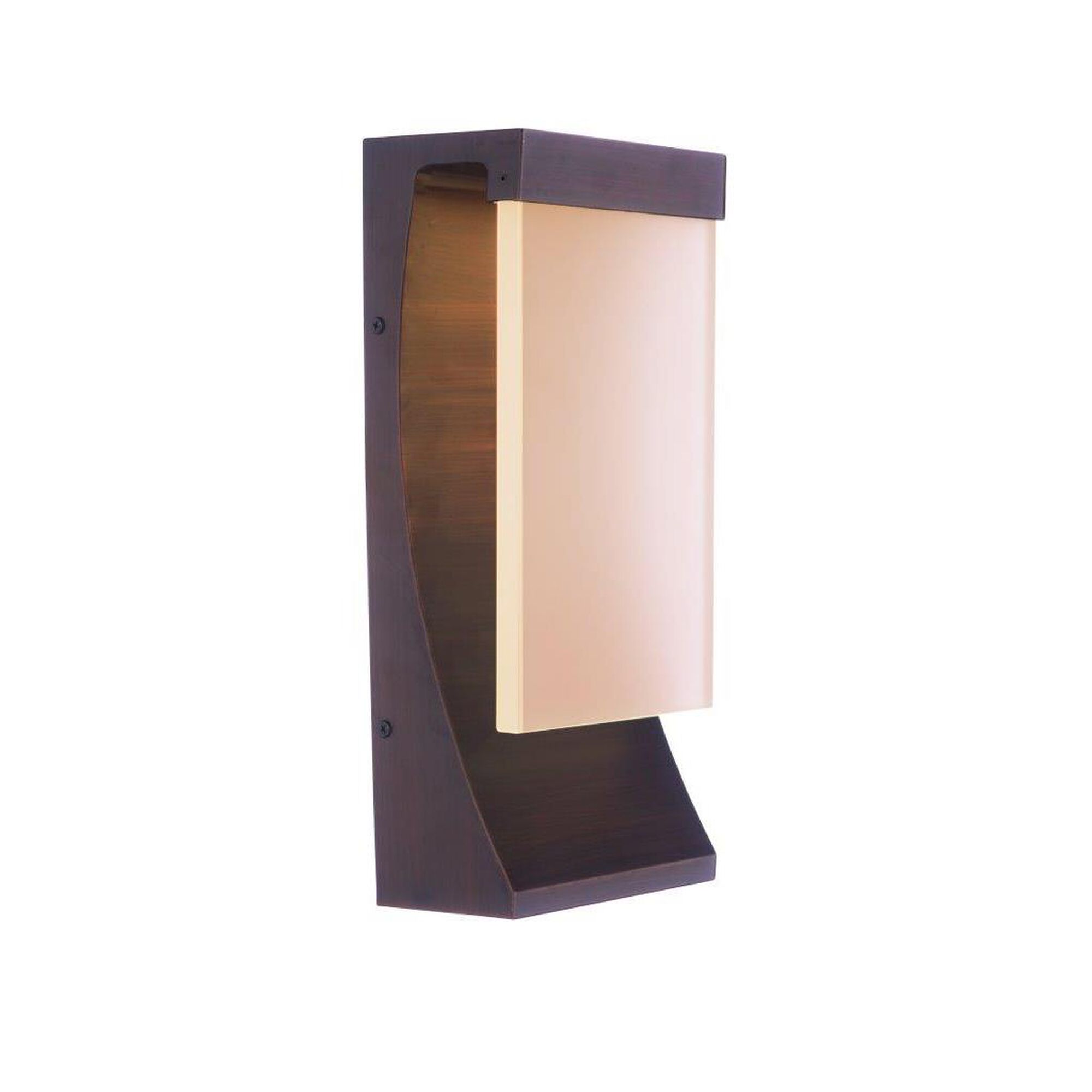 Shown in Aged Bronze Brushed finish and Frosted glass