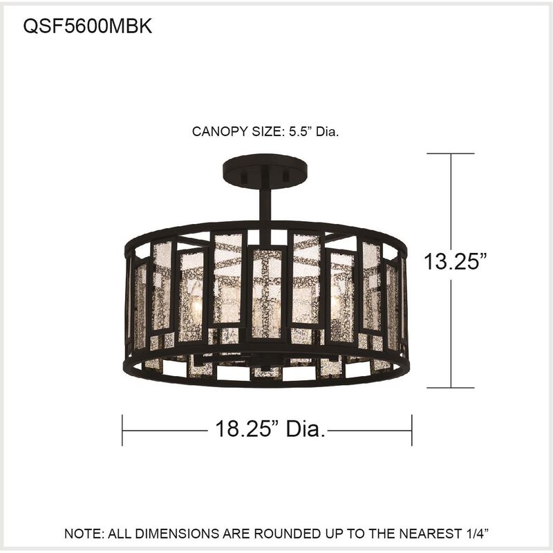 Bankston 18 Inch 4 Light Semi Flush Mount by Quoizel