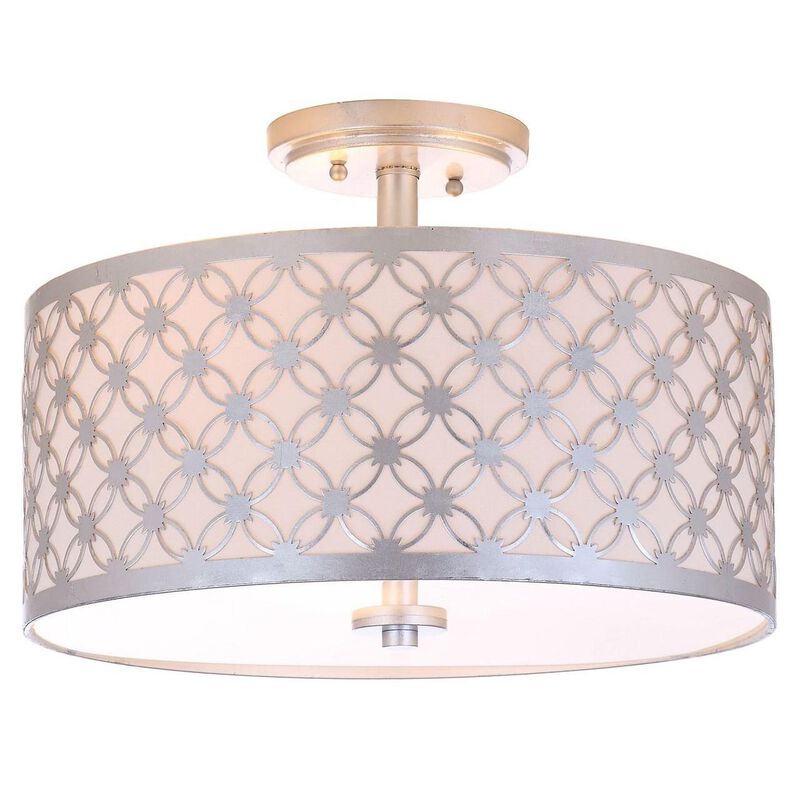 Hutch 16 Inch 3 Light Semi Flush Mount by Safavieh