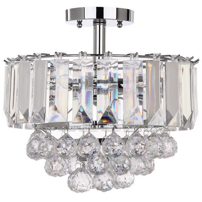 Vaxcel Acrylic 13 Inch 3 Light Semi Flush Mount by Safavieh