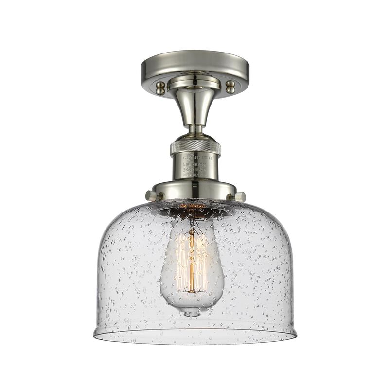 Bruno Marashlian Large Bell 8 Inch 1 Light LED Semi Flush Mount by Innovations Lighting