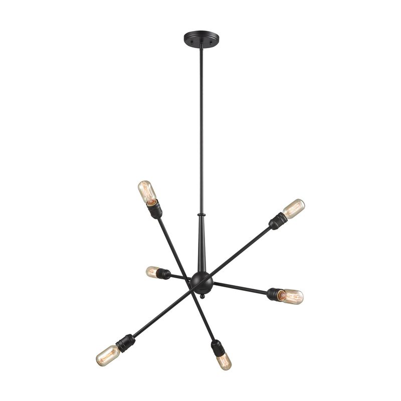 Delphine 28 Inch 6 Light Chandelier by ELK Lighting