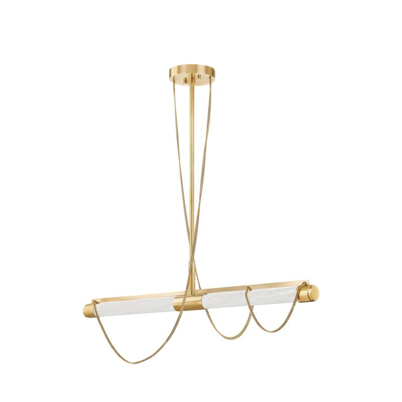 Noz Nozawa Lariat 49 Inch Single Tier Linear Chandelier by Corbett Lighting