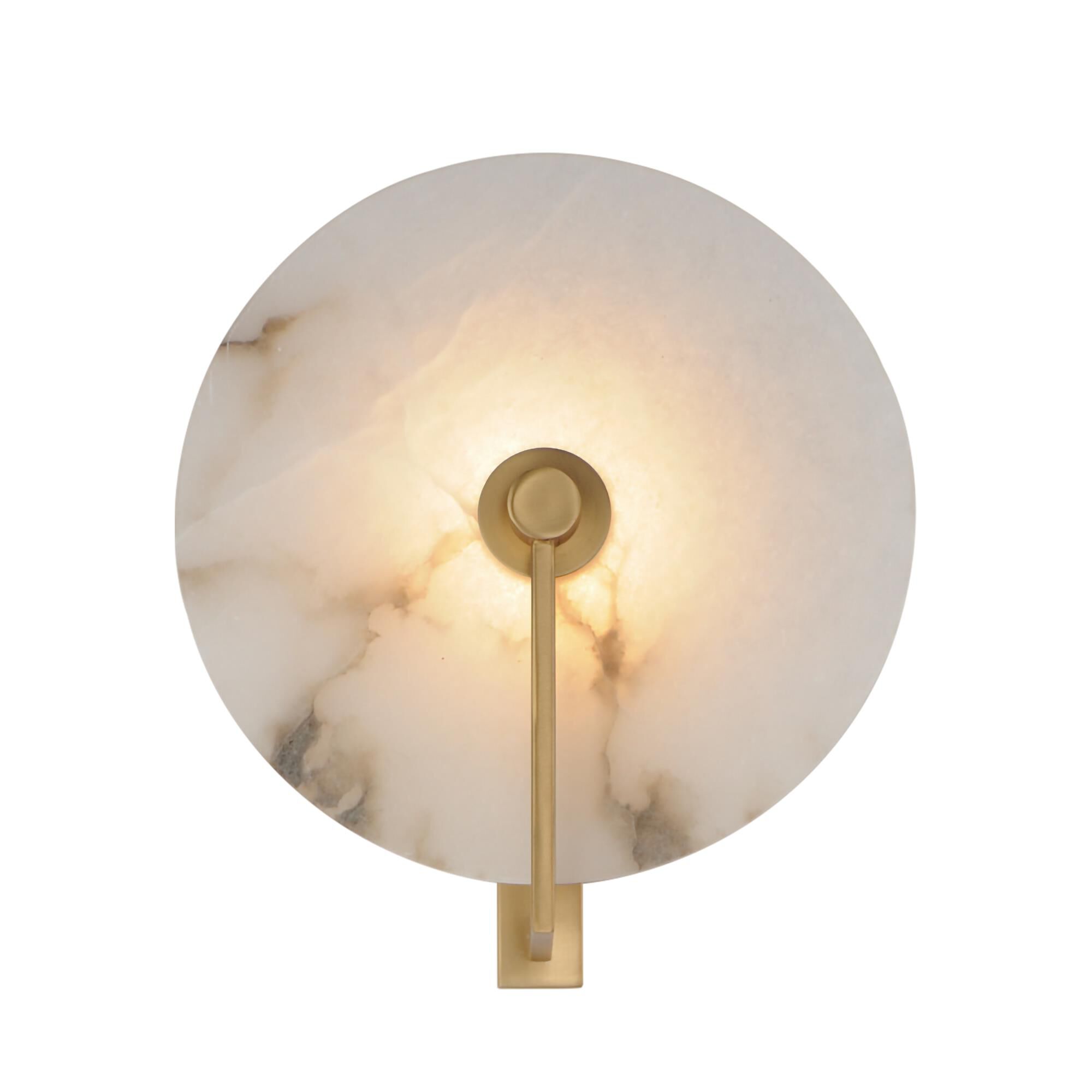 Shown in Natural Aged Brass finish and White Alabaster glass and Spanish Alabaster shade