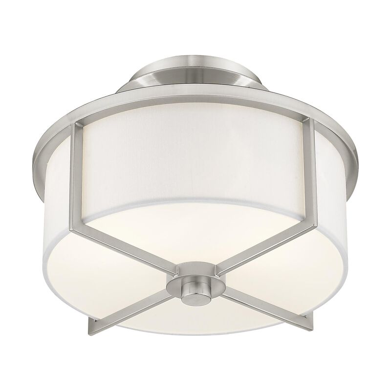 Wesley 11 Inch 2 Light Semi Flush Mount by Livex Lighting