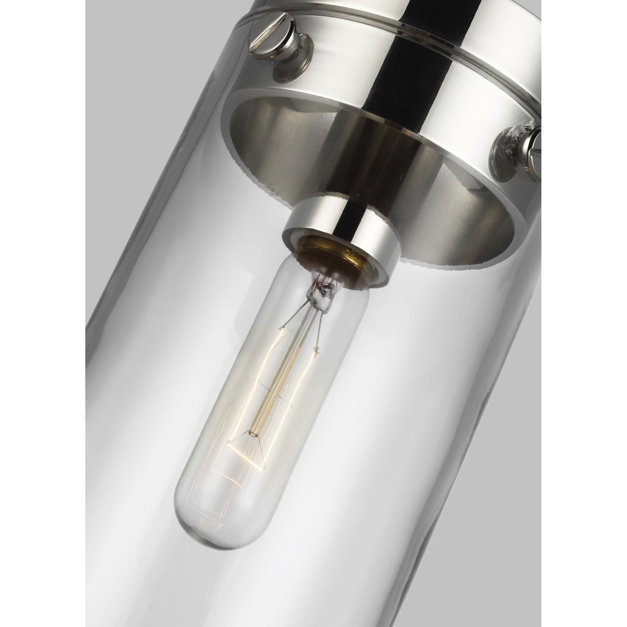 Shown in Polished Nickel finish and Clear glass