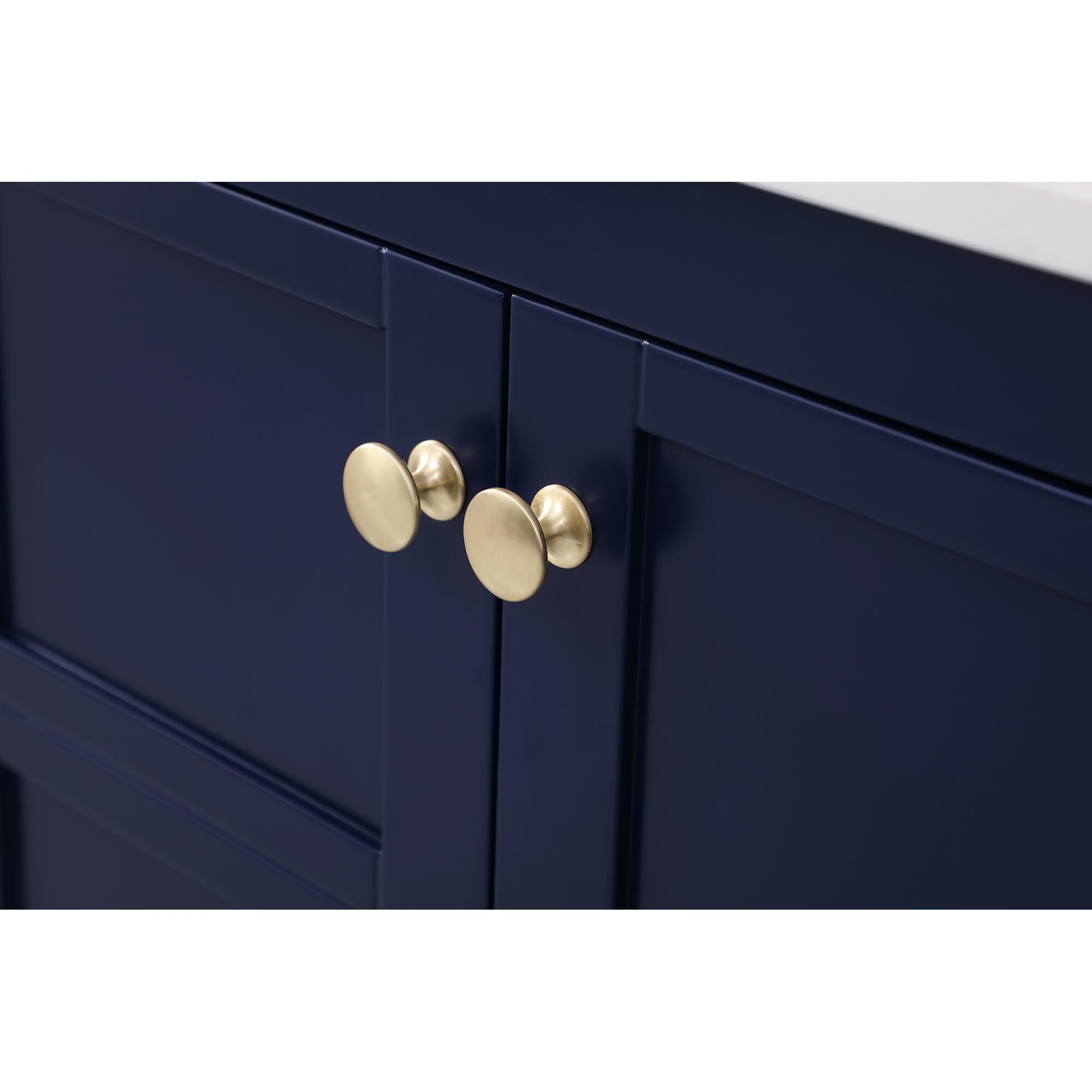 Shown in Blue And Gold With Calacatta Quartz finish