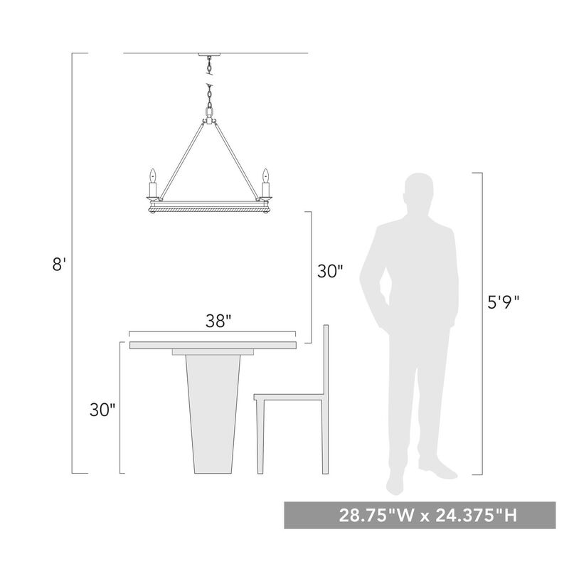 Stokes 28 Inch 5 Light Chandelier by Golden Lighting