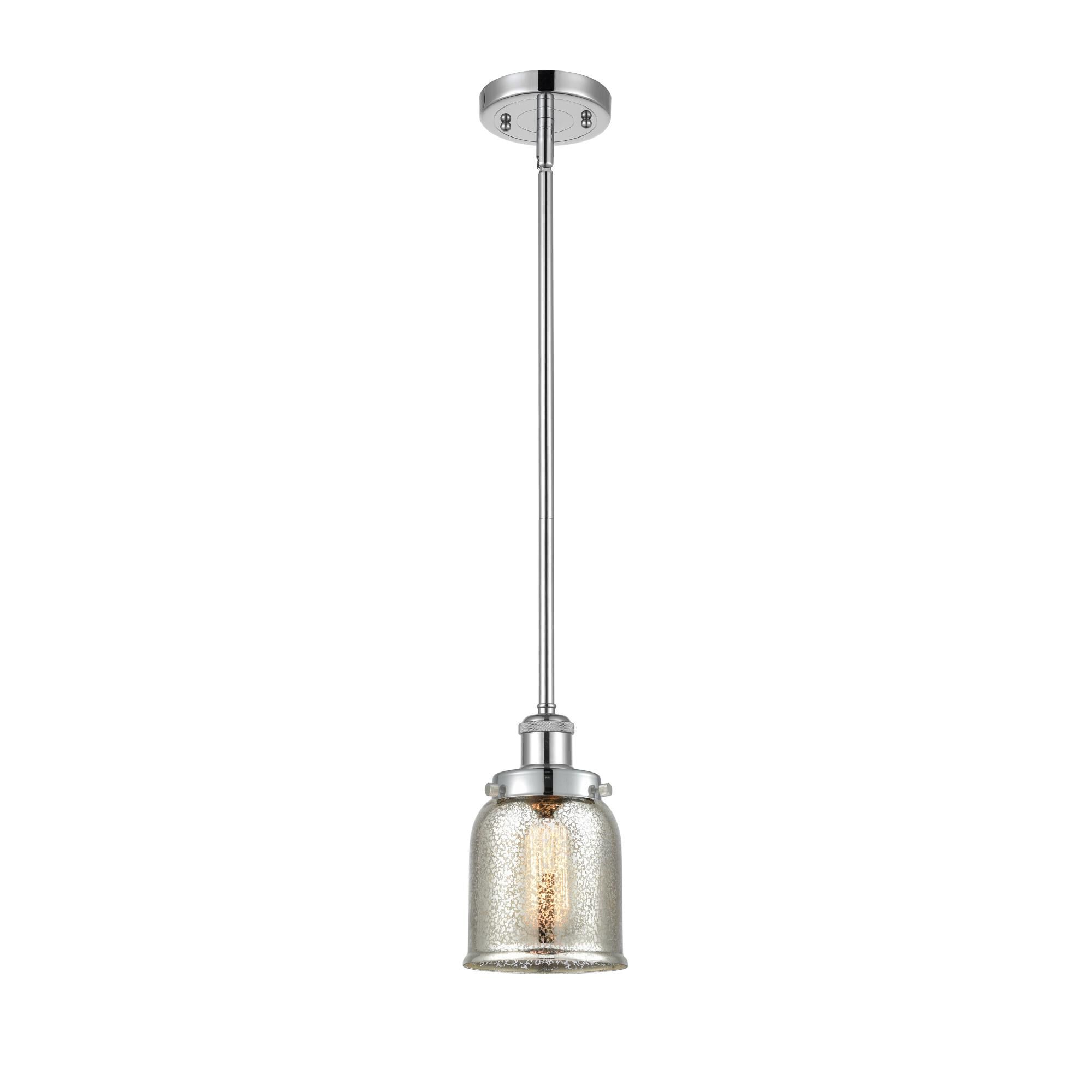 Shown in Polished Chrome finish and Silver Plated Mercury Small Bell glass and None shade