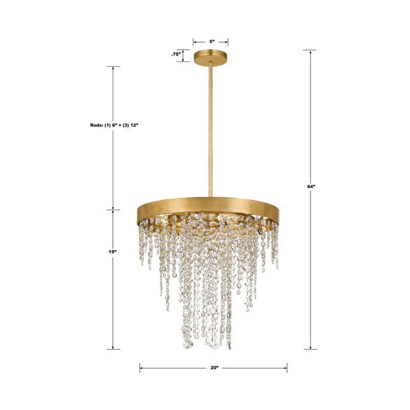 Winham 20 Inch 5 Light Mini Chandelier by Crystorama