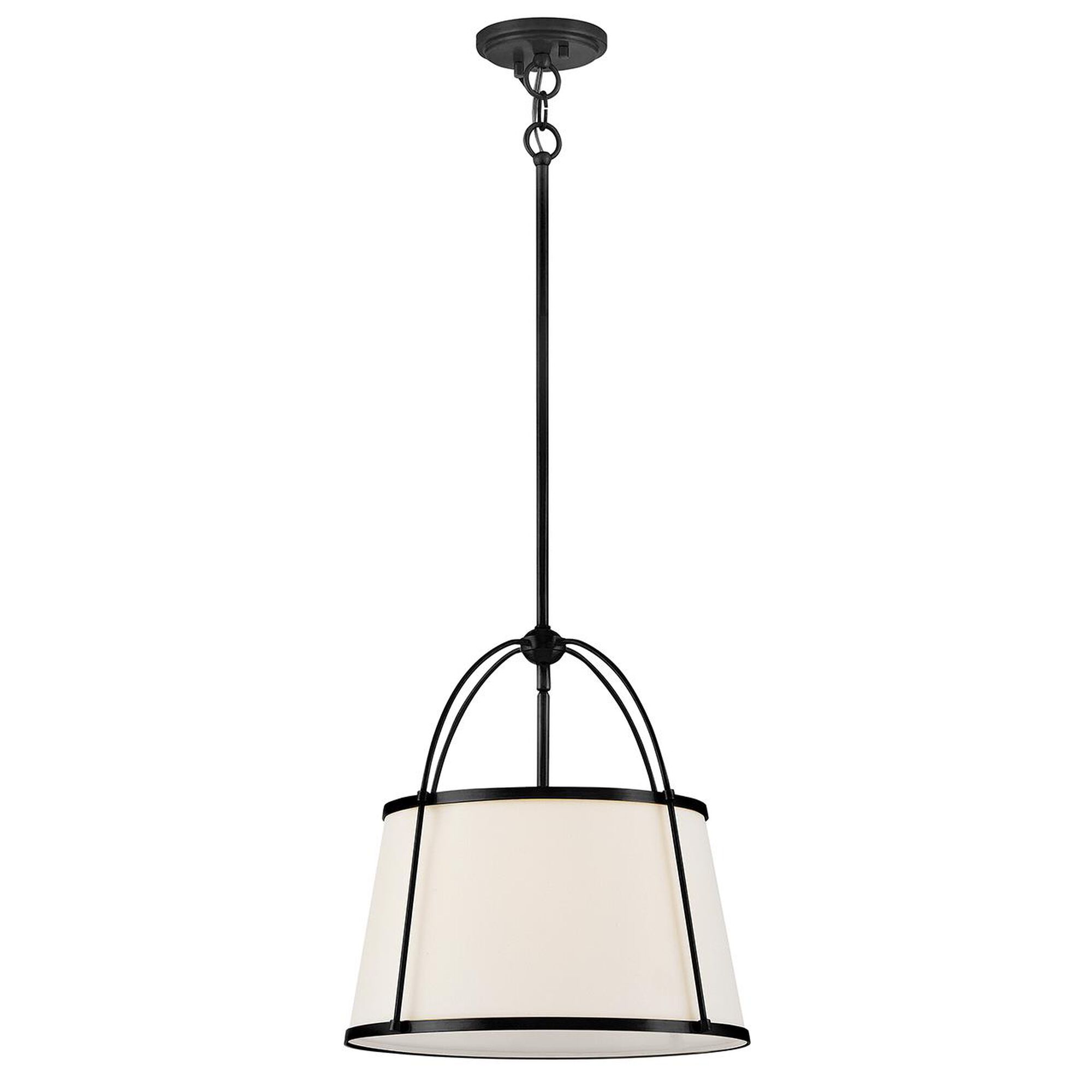 Shown in Black finish and Off-White Linen shade