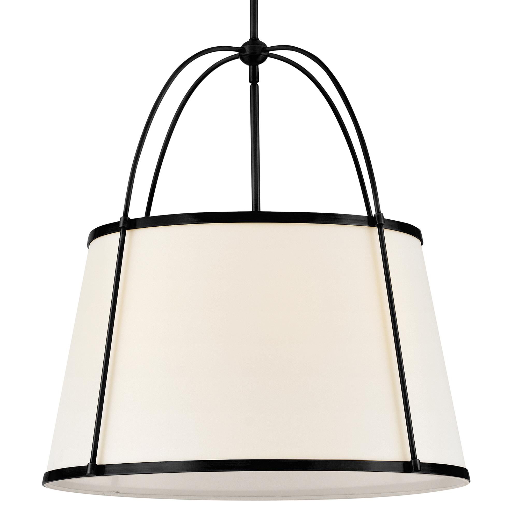 Shown in Black finish and Off-White Linen shade