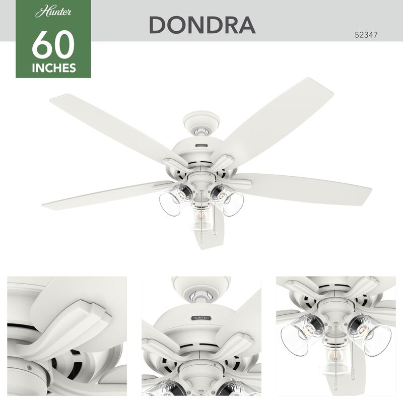 Dondra 60 Inch Ceiling Fan with Light Kit by Hunter Fan