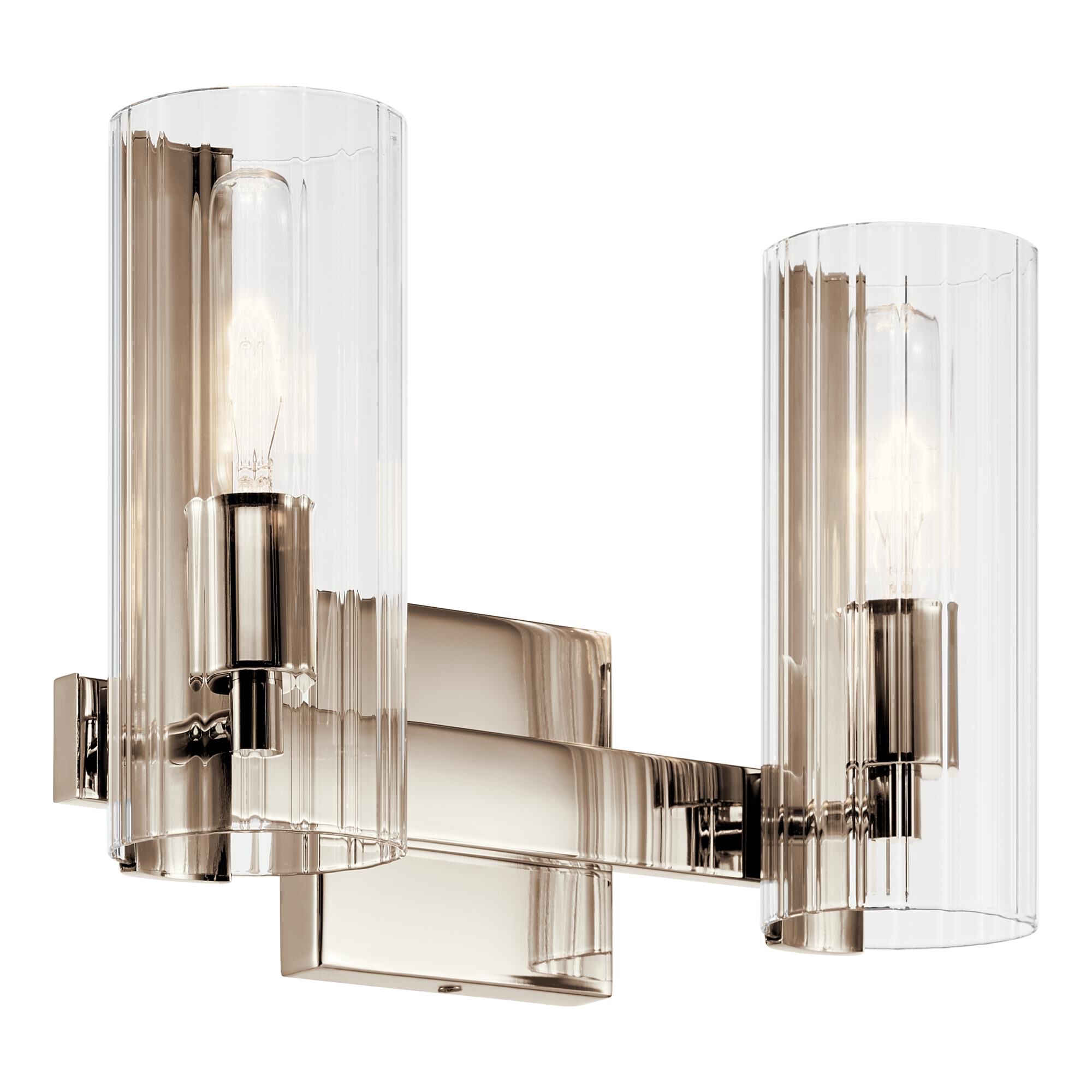 Shown in Polished Nickel finish and Clear Fluted glass