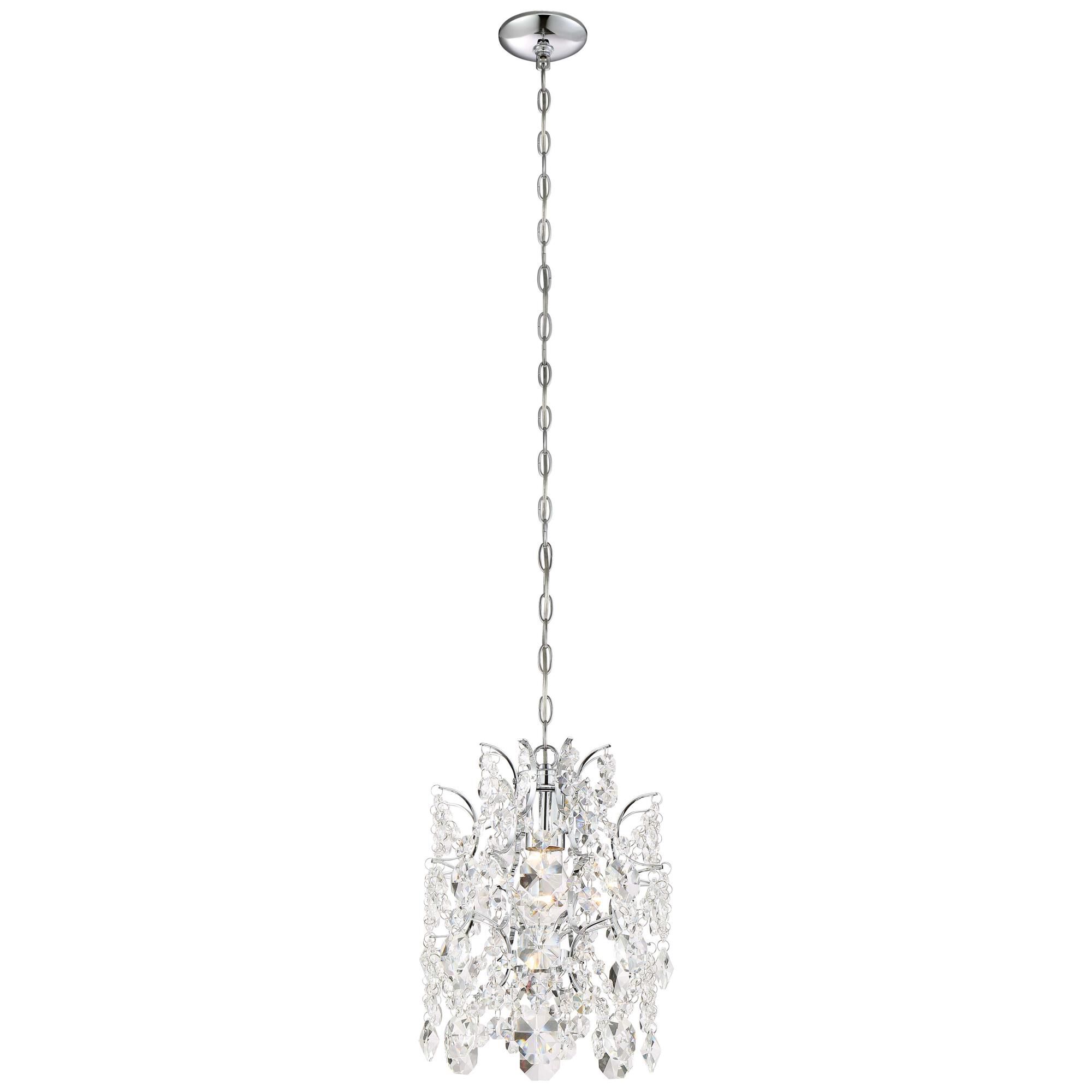 Shown in Chrome finish and Clear Crystal Strings glass and Crystal shade