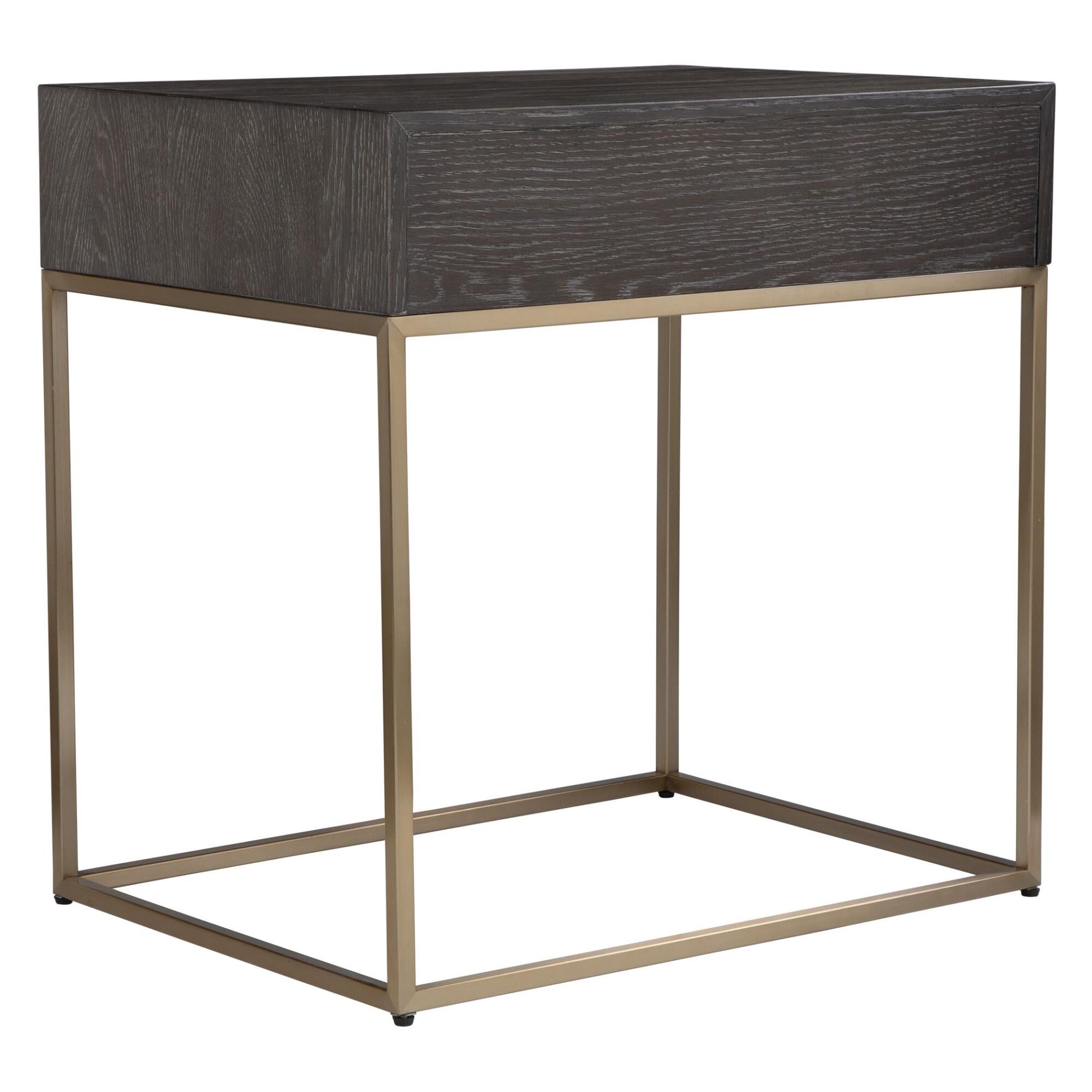 Shown in Showcasing Understated Style, The Armistead Side Table Is Layered In A Dark Walnut Finished Oak Vene finish