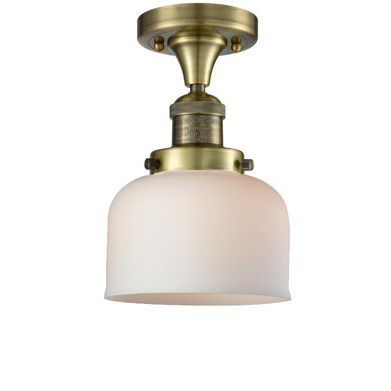 Bruno Marashlian Large Bell 8 Inch 1 Light LED Semi Flush Mount by Innovations Lighting